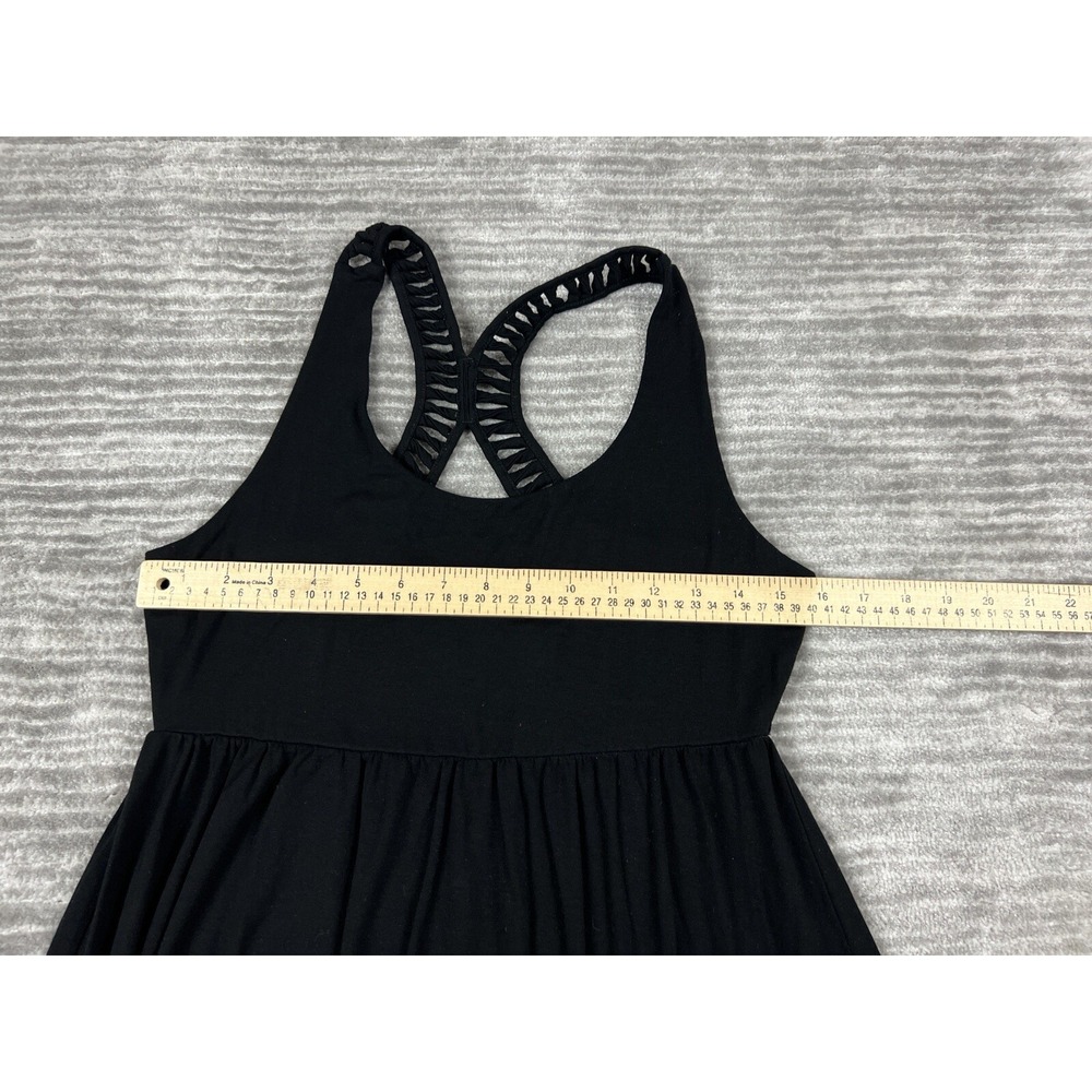 Cynthia Rowley Dress Womens Medium Black Sleeveless Rayon Blend Knee Length - Picture 4 of 11